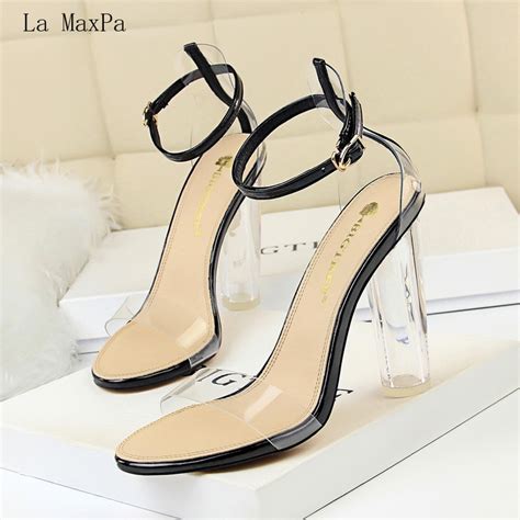 la maxpa atmosphere casual women luxury fashion women pumps high heels elegant women shoes clear