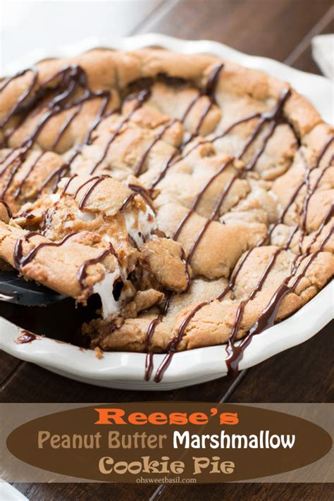 I often get cool whip and cream cheese on sale so this makes for a very frugal dessert option. Reese's Peanut Butter Marshmallow Cookie Pie Recipe | Just ...