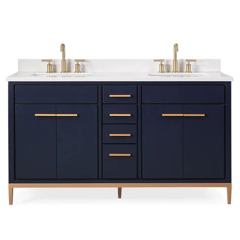 All blue bathroom vanities can be shipped to you at home. 60" Modern Style Navy Blue Double Sink Bathroom Vanity