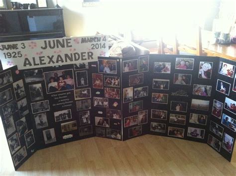 Large funeral sign with photo collage to display happy memories of your loved one. Memory Board | Gram's Memorial | Pinterest | Memories and ...