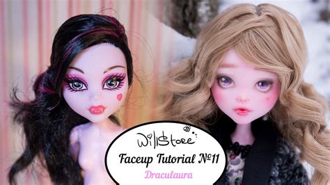 Faceup Tutorial №11 Ooak Draculaura Repaint Custom Doll Youtube