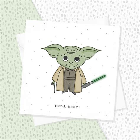 The Yoda Card Yoda Best Add A Personalised Message For Etsy