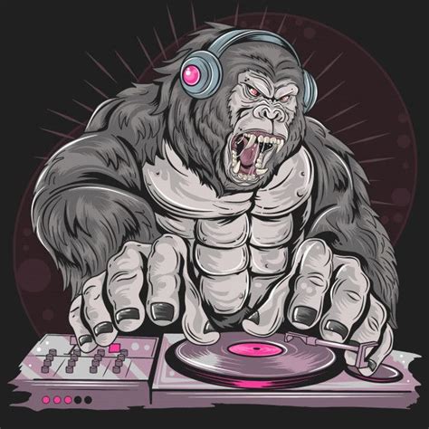 Premium Vector Gorilla Dj Music Party Gorilla Dj Art Dj Music