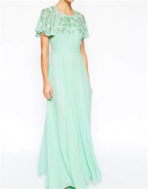 Asos Embellished Flutter Sleeve Maxi Dress At Maxi Dress With Sleeves Fabulous