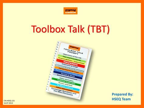 Ppt Toolbox Talk Tbt Powerpoint Presentation Free Download Id