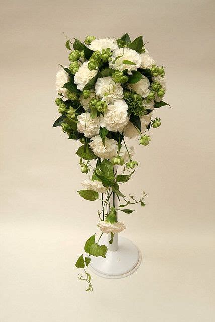 Carnation Bridal Bouquet Cascading Wedding Bouquets Bridal Bouquet White Carnations Wedding