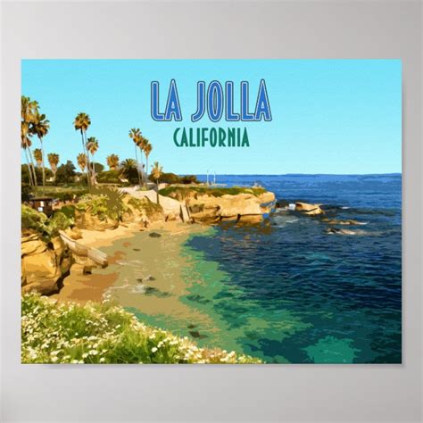 La Jolla Cove Beach San Diego California Vintage Poster Zazzle