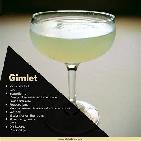 Main Alcohol Gin 🌟 Ingredients One Part Sweetened Lime Juice Four Parts Gin 🌟 Preparation
