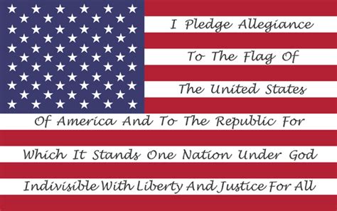I pledge allegiance to the flag of the united states of america, and to the republic for which it stands, one nation under god, indivisible, with liberty and justice for all., should be rendered by standing at attention facing the flag with the right hand over the heart. Key Moments in 'Under God' Pledge of Allegiance Controversy