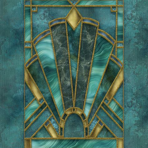 Stained Glass Art Deco Wallpaper Happywall