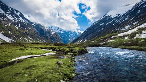 2560x1440 Landscapes Mountains Nature Norway Rivers Valley