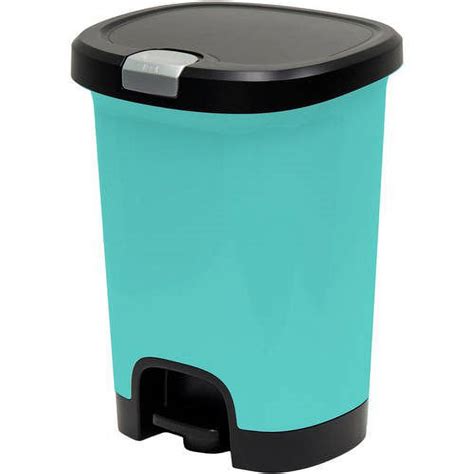 Hefty 7 Gal Textured Step On Trash Can With Lid Lock And Bottom Cap