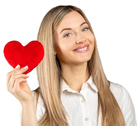 Premium Photo Woman Holding Red Heart