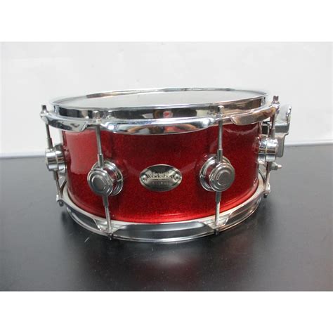 Used Dw 12x65 Collectors Series Maple Snare Drum Red Sparkle 185