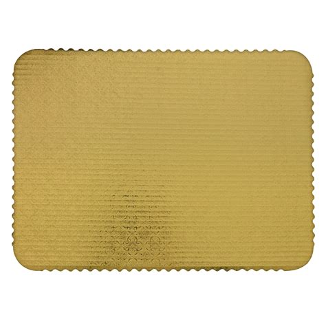 Gold Rectangular Scalloped Corrugated Full Size Cake Board 17 X 25