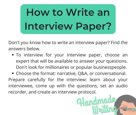 Writing An Interview Paper Formatting Guide Samples And Writing Tips