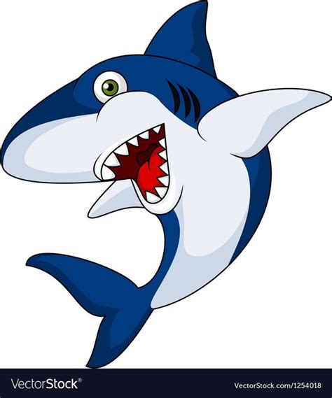 Cartoon Shark With Open Mouth And Sharp Teeth