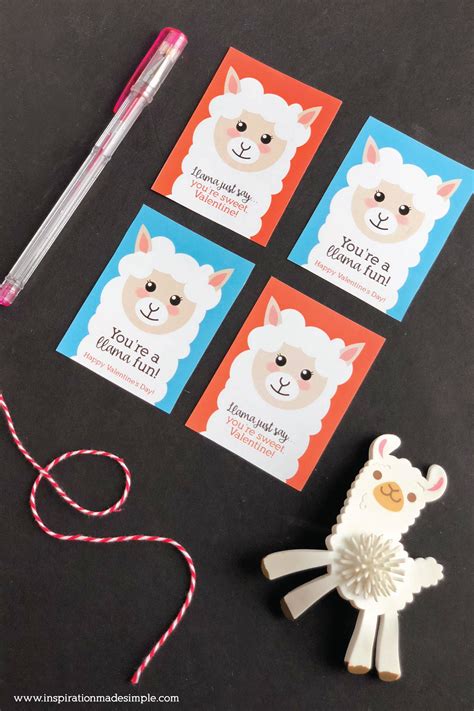 Create custom shutterfly valentine's cards this year. Adorable Printable Llama Valentines - Inspiration Made Simple