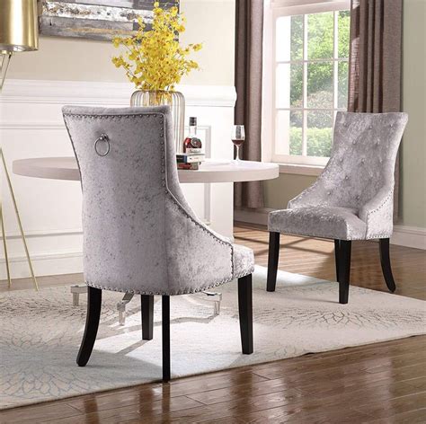 Iconic Home Raizel Dining Side Accent Chair Button Tufted Velvet