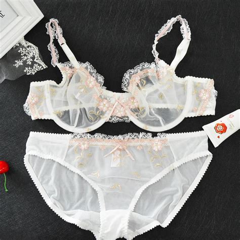 New Sexy Women Bra Panty Sales Separated Sets Floral Lace Embroidery