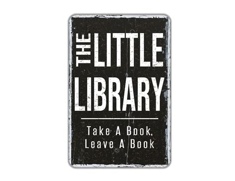 The Little Library Sign Rustic Custom Contemporary Modern Farmhouse