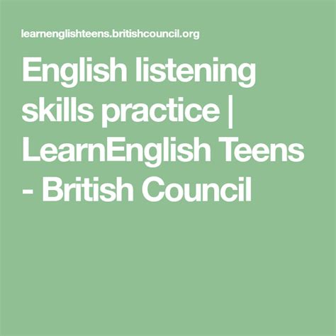 English Listening Skills Practice Learnenglish Teens British