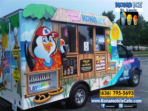 Our uniquely designed ice cream trucks are available for rent when choosing ice cream occasions, you are guaranteed the best service and equipment in the industry. Kona Mobile Cafe (Kona Ice St Louis) - FoodTruckRental.com
