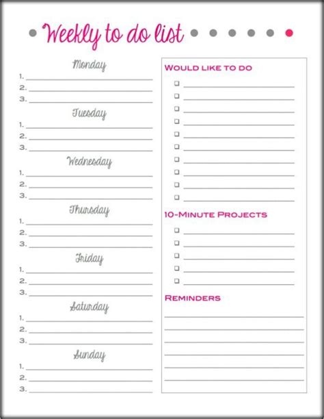 Get Organized Printable Lists Google Search In To Do Lists