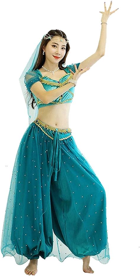Latin Jasmine Princess Set Halloween Costume Adult Female Belly Dance Performance