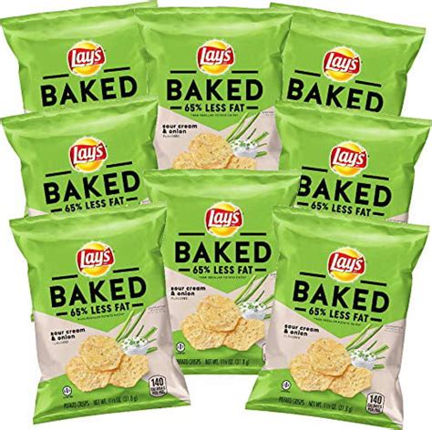 Lays Baked Sour Cream And Onion Flavored Potato Crisps 1375 Ounce