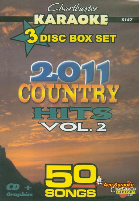 chartbuster karaoke cdg 3 disc pack cb5147 2011 country hits vol 2