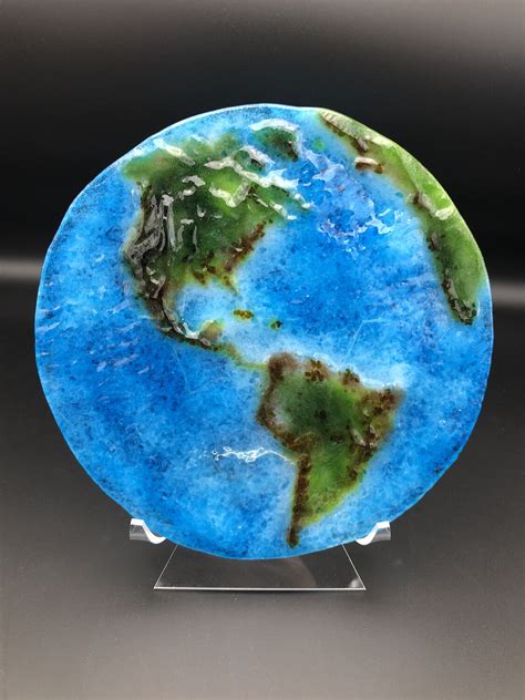 “flat Earth” Fused Glass Home Decor No 003