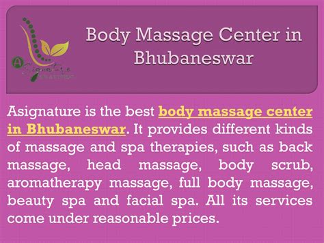 body massage center in bhubaneswar by asignature spa issuu