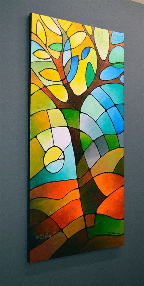 Summer Tree A Textured Abstract Tree Painting By Sally Trace Sold