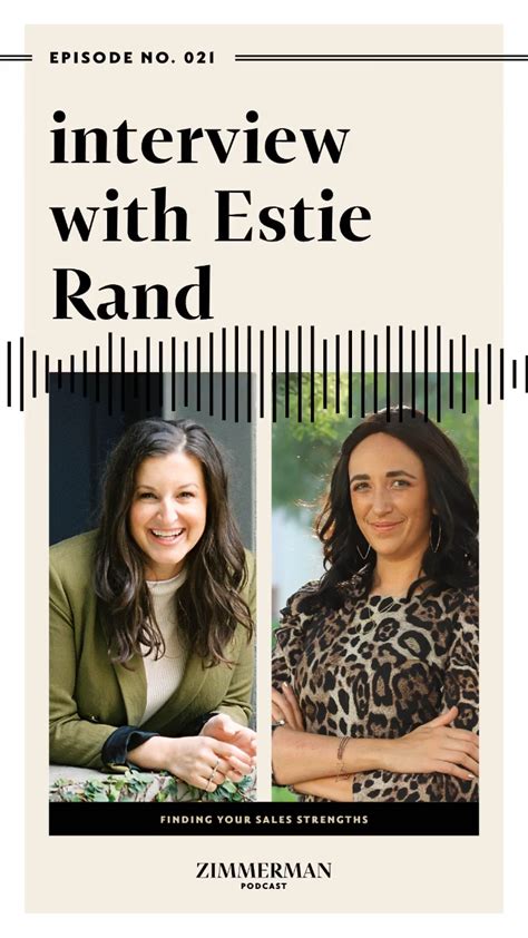 Finding Your Sales Strengths Featuring Estie Rand On The Zimmerman Podcast Social Media