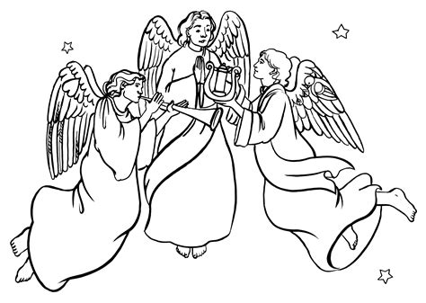 Gambar Angels Singing Colouring Pages Clip Art Library Pictures 1763906