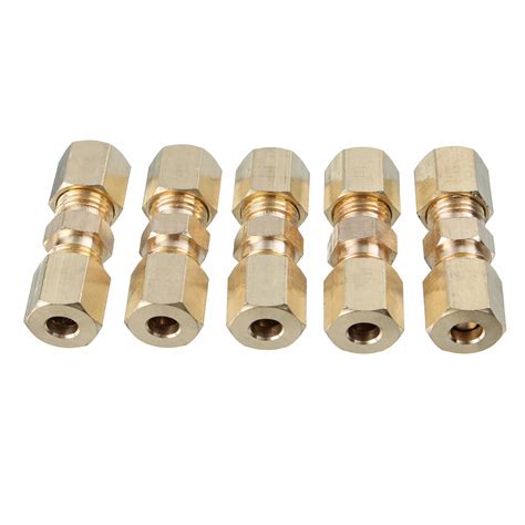 Brass Compression Fitting Union For 316″ Od Hydraulic Brake Lines 5