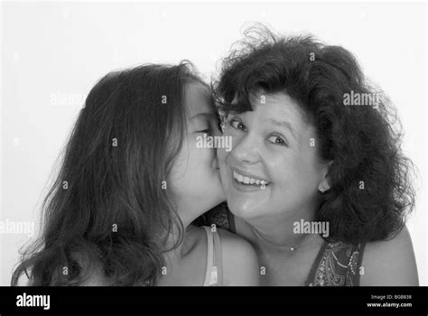 Mom Kissing Child Black And White Stock Photos And Images Alamy