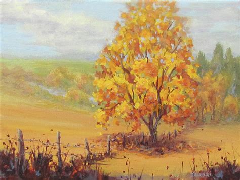Golden Fall Painting By Karen Ilari Pixels