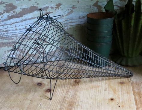 Vintage French Wire Basket Cornucopia Thanksgiving Rustic Etsy