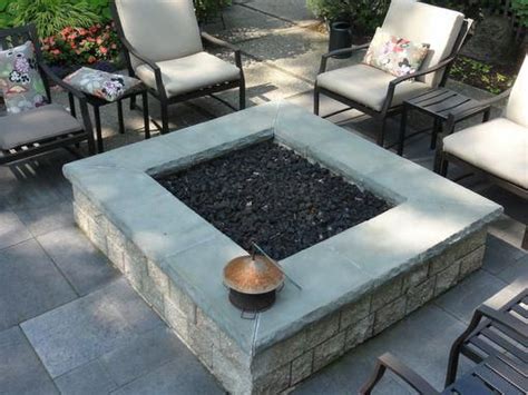 Bluestone Fire Pit Square Modular Gas Fired Fire Pit In An Ashlar