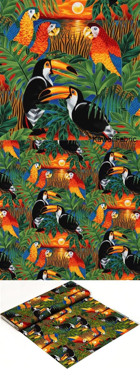 Tela Colorida Con Pájaros Tropicales De Robert Kaufman