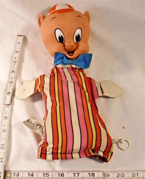 Mattel Porky Pig Pull String Talking Hand Puppet 1968 Eur 4742