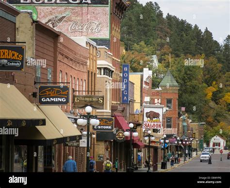Historic Main Street In Deadwood South Dakota Usa Stock Photo