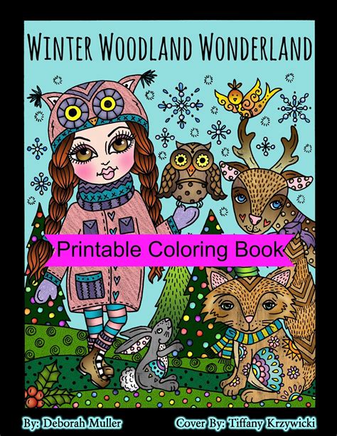 Winter Woodland Wonderland Coloring Book Digital Printable Etsy