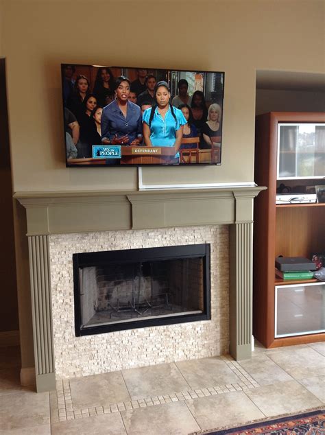 Mount Tv Above Brick Fireplace Hide Wires Fireplace Guide By Linda