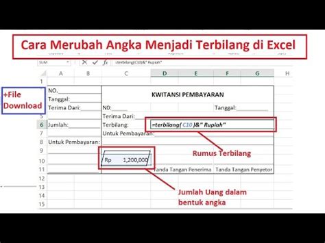 Cara Merubah Angka Menjadi Terbilang Di Excel Youtube