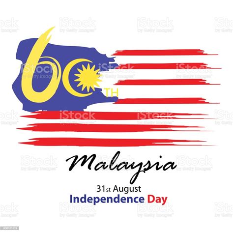 Kartu Perayaan 31 Agustus Hari Kemerdekaan Malaysia Ilustrasi Stok