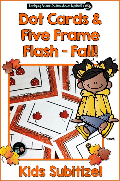 Number Sense Subitize Count Five Frame Flash Cards Fall Fall