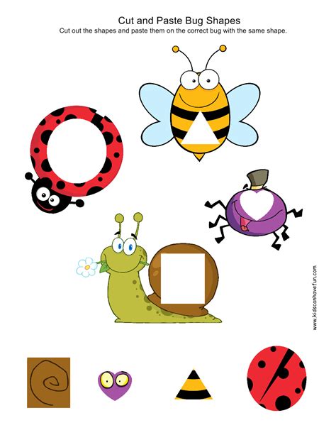 Cut And Paste Activity For Kindergarten Basic Math Worksheets Pdf